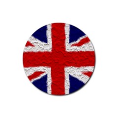 Union Jack Flag National Country Rubber Coaster (round)  by Celenk