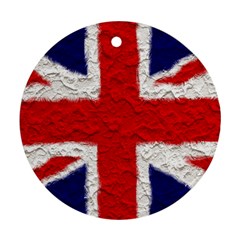 Union Jack Flag National Country Round Ornament (two Sides) by Celenk