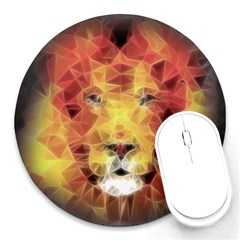 Fractal Lion Round Mousepads by Celenk