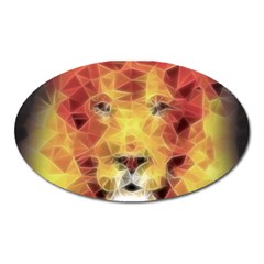 Fractal Lion Oval Magnet by Celenk