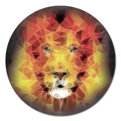 Fractal Lion Magnet 5  (round) by Celenk