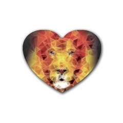 Fractal Lion Rubber Coaster (heart) 