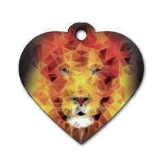 Fractal Lion Dog Tag Heart (two Sides)