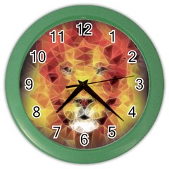 Fractal Lion Color Wall Clocks by Celenk