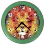 Fractal Lion Color Wall Clocks Front