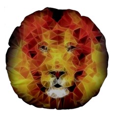 Fractal Lion Large 18  Premium Round Cushions