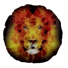 Fractal Lion Large 18  Premium Flano Round Cushions