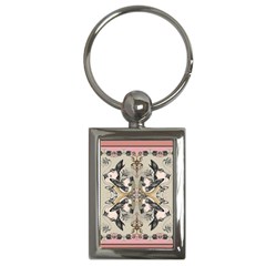 Vintage Birds Key Chains (rectangle)  by Celenk