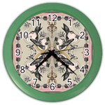 Vintage Birds Color Wall Clocks Front