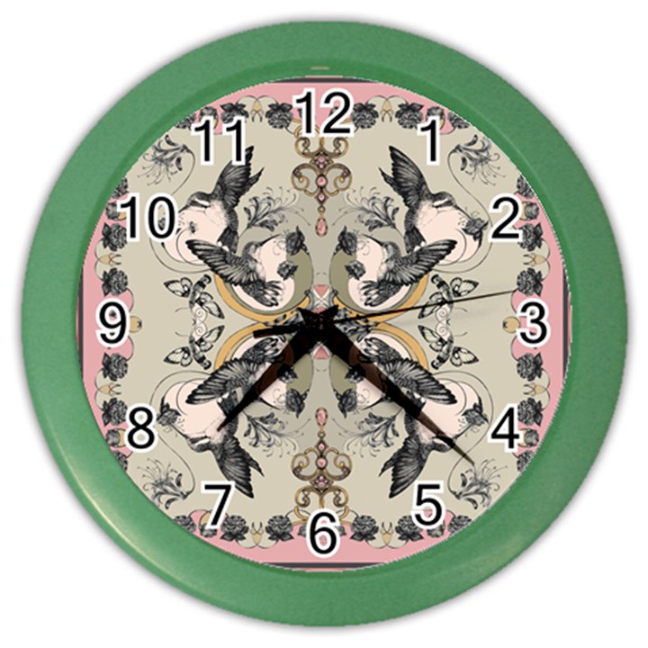 Vintage Birds Color Wall Clocks