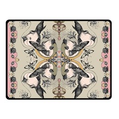 Vintage Birds Fleece Blanket (small) by Celenk