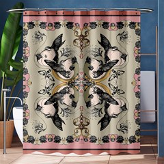 Vintage Birds Shower Curtain 60  X 72  (medium) 