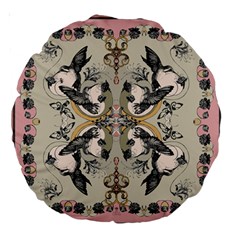 Vintage Birds Large 18  Premium Round Cushions