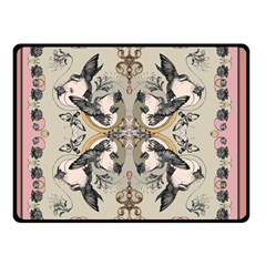 Vintage Birds Double Sided Fleece Blanket (small)  by Celenk