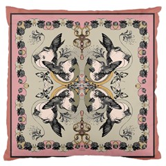 Vintage Birds Large Flano Cushion Case (two Sides) by Celenk