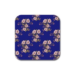 Ndigo Bedding Floral Rubber Square Coaster (4 Pack)  by Celenk