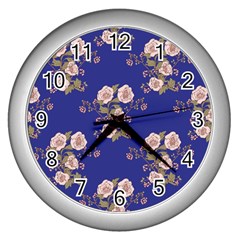 Ndigo Bedding Floral Wall Clocks (silver) 