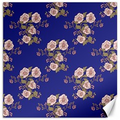 Ndigo Bedding Floral Canvas 12  X 12   by Celenk