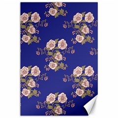 Ndigo Bedding Floral Canvas 12  X 18   by Celenk