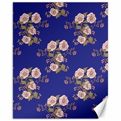 Ndigo Bedding Floral Canvas 16  X 20   by Celenk