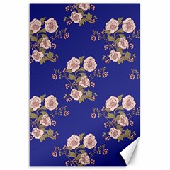 Ndigo Bedding Floral Canvas 20  X 30   by Celenk