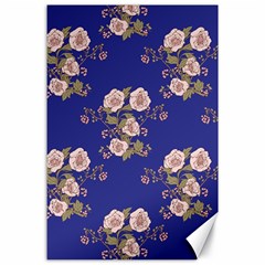 Ndigo Bedding Floral Canvas 24  X 36  by Celenk