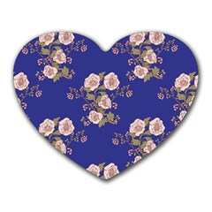 Ndigo Bedding Floral Heart Mousepads by Celenk