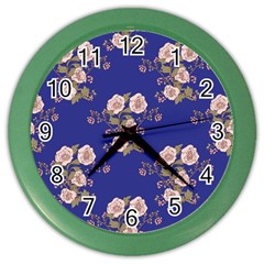 Ndigo Bedding Floral Color Wall Clocks