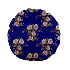 Ndigo Bedding Floral Standard 15  Premium Round Cushions by Celenk