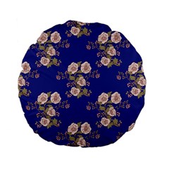 Ndigo Bedding Floral Standard 15  Premium Flano Round Cushions by Celenk