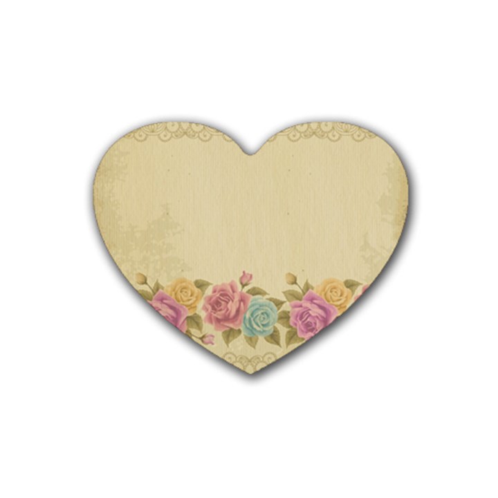 shabby country Heart Coaster (4 pack) 