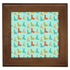 Blue Orange Boots Framed Tiles by snowwhitegirl