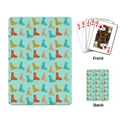 Blue Orange Boots Playing Card by snowwhitegirl