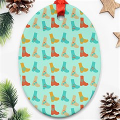 Blue Orange Boots Oval Ornament (two Sides) by snowwhitegirl