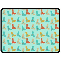 Blue Orange Boots Fleece Blanket (large)  by snowwhitegirl