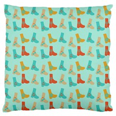 Blue Orange Boots Large Flano Cushion Case (two Sides) by snowwhitegirl