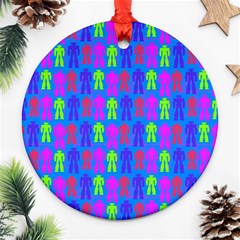 Neon Robot Ornament (round) by snowwhitegirl