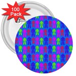 Neon Robot 3  Buttons (100 pack)  Front