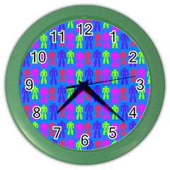 Neon Robot Color Wall Clocks by snowwhitegirl