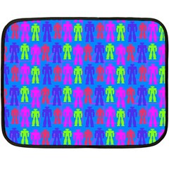 Neon Robot Fleece Blanket (mini) by snowwhitegirl