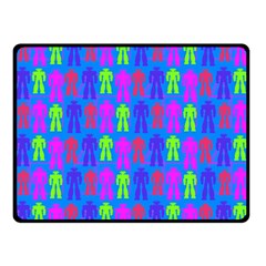 Neon Robot Fleece Blanket (small) by snowwhitegirl