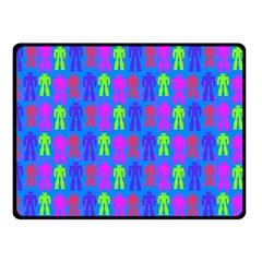 Neon Robot Double Sided Fleece Blanket (small)  by snowwhitegirl