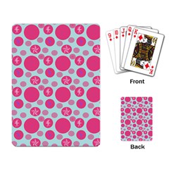 Blue Retro Dots Playing Card by snowwhitegirl