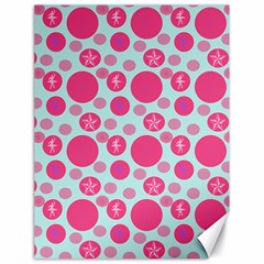 Blue Retro Dots Canvas 18  X 24   by snowwhitegirl