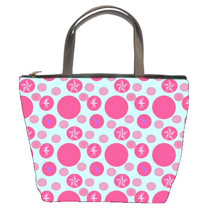 Blue Retro Dots Bucket Bags