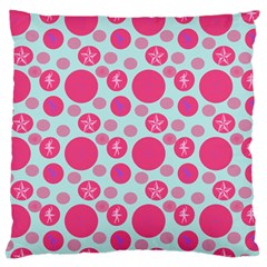 Blue Retro Dots Large Cushion Case (two Sides) by snowwhitegirl