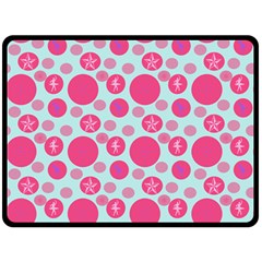 Blue Retro Dots Double Sided Fleece Blanket (large)  by snowwhitegirl