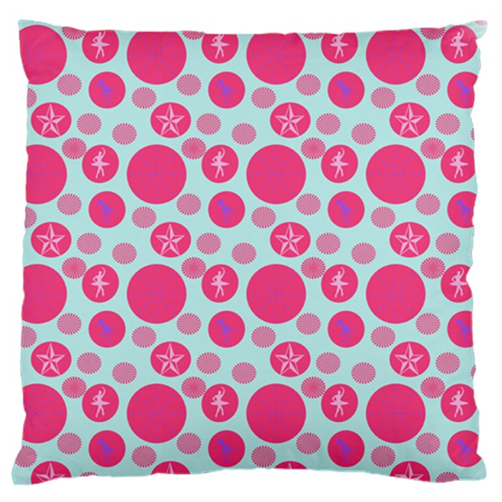 Blue Retro Dots Standard Flano Cushion Case (Two Sides)