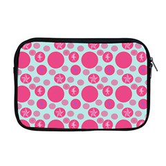 Blue Retro Dots Apple Macbook Pro 17  Zipper Case by snowwhitegirl