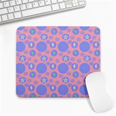 Pink Retro Dots Large Mousepads by snowwhitegirl